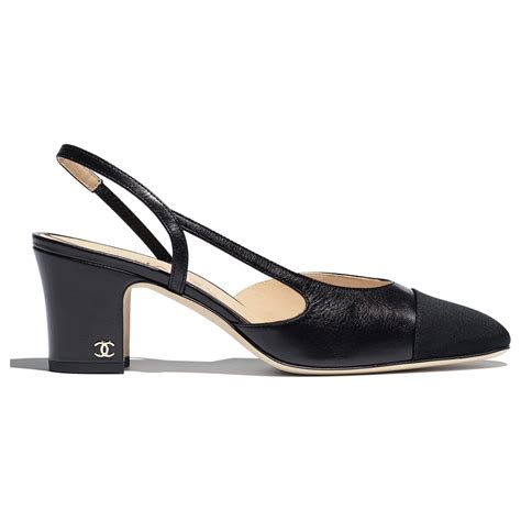 chanel slingback black